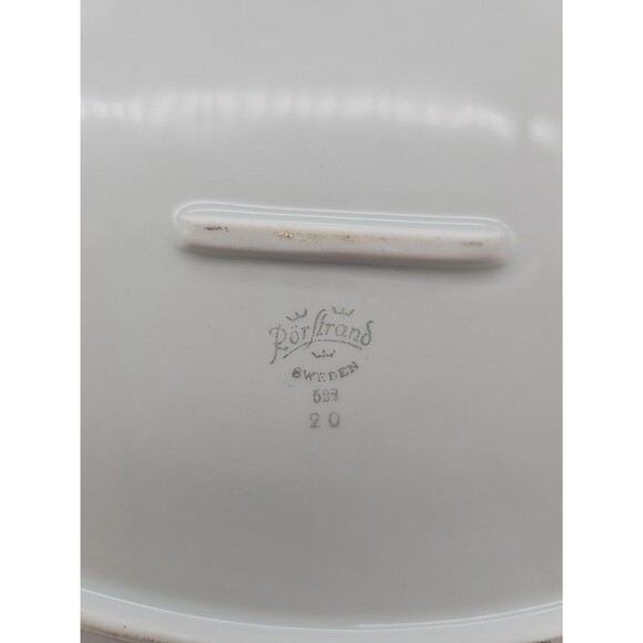 Rorstrand Sweden Oval Porcelain Platter #523 Gold Ribbon Pattern 13.25" x 8.5" - Picture 5 of 9